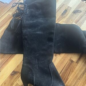 Vince Camuto Black Suede Heeled Boots
